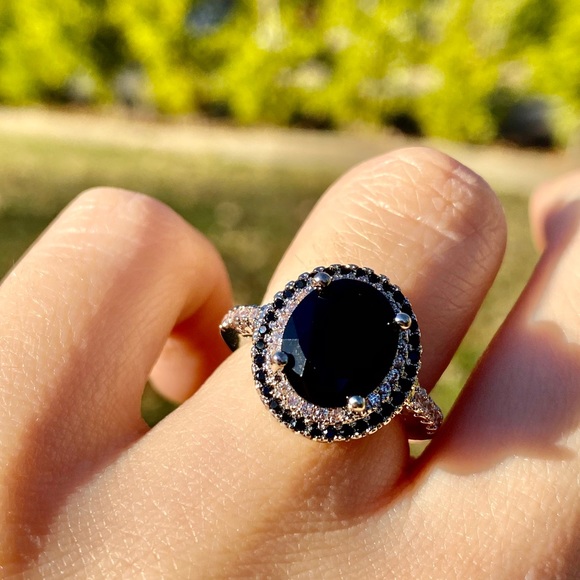Jewelry - NEW 925 sterling Silver Oval Cut Black Sapphire